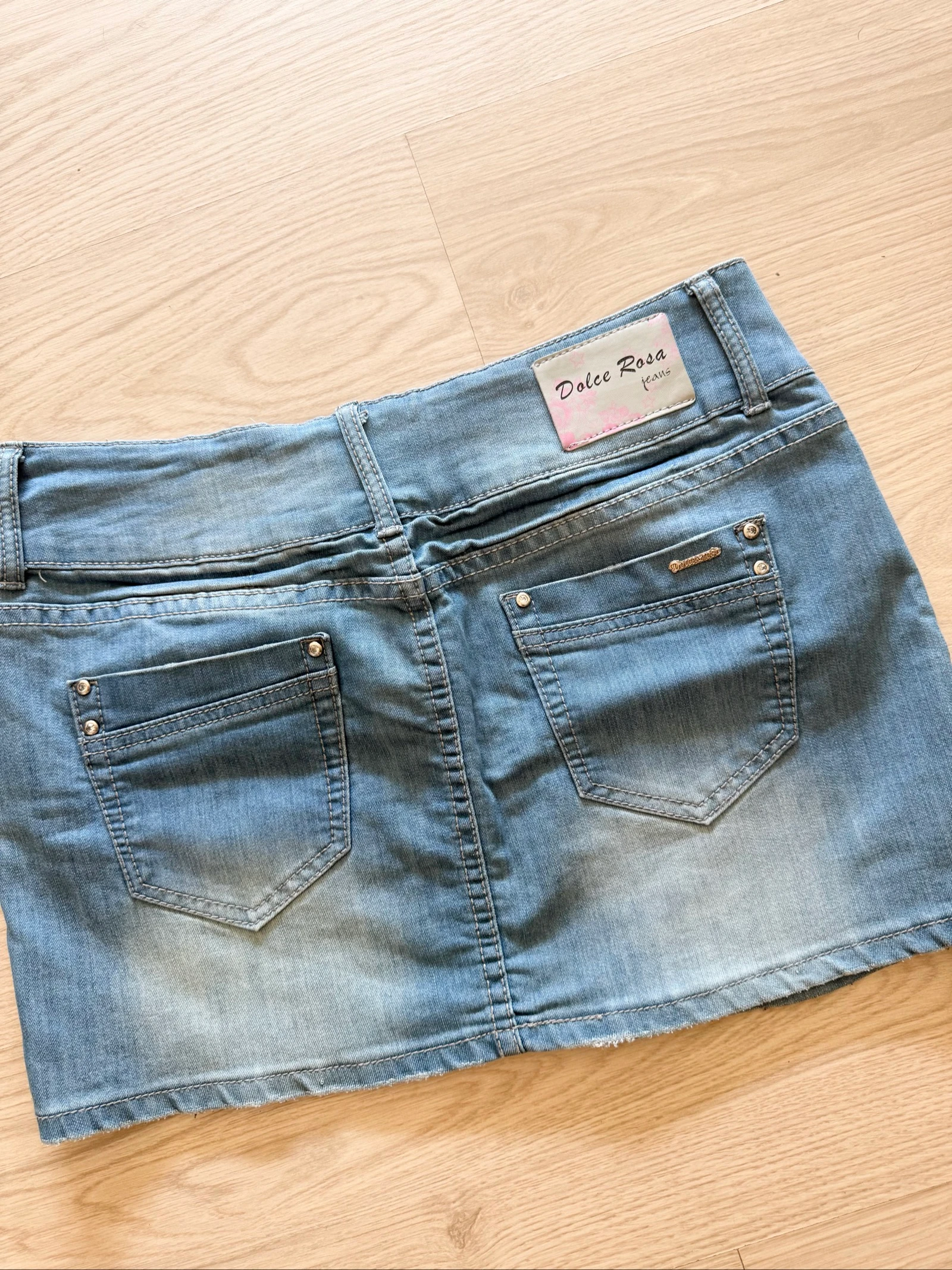 Mini saia jeans azul claro Dolce & Rosa tamanho 42 XL – photo 5